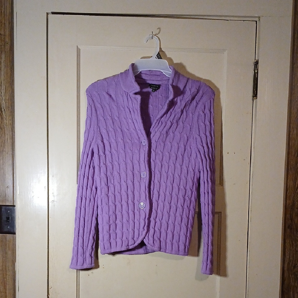 Purple Cable Knit Women's Sweater